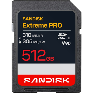 SanDisk SDXC Extreme PRO 512GB (UHS-II, V90, R310MB/s / W305MB/s)