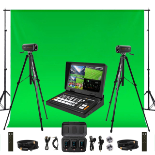 TV �t�dio Basic kit (2 kamery, r�ia, 2 mikrof�ny, pozadie)