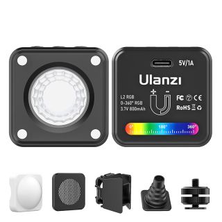 Ulanzi RGB efektové LED svetlo Mini (klapky komínik, difuzér, voština) + film. efekty