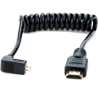 Atomos Micro HDMI / Full HDMI krútený kábel zalomený 30-45cm (ATOMCAB007)