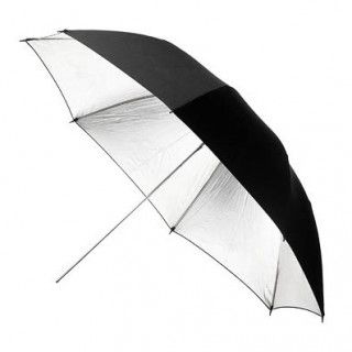 Foto dáždnik strieborná / čierna 83cm