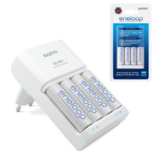 Sanyo/Panasonic ENELOOP rchlonabjaka (BQ-CC55) + 4x AA Eneloop 2000 mAh tukov batrie