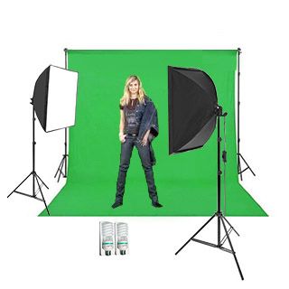 Green Screen Studio Set 2,7 x 5m (Daylight Softbox 325 + 325W)