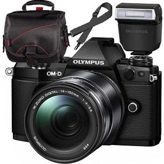 Olympus OM-D E-M5 Mark II black + ED 14-150mm black + blesk + TAKA Zadarmo !