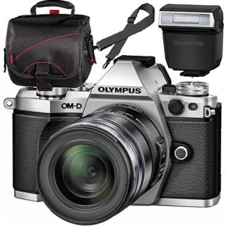 Olympus OM-D E-M5 Mark II silver + ED 12-50mm black + blesk + TAKA Zadarmo !