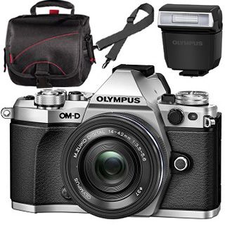 Olympus OM-D E-M5 Mark II silver + ED 14-42mm black + blesk + TAKA Zadarmo !