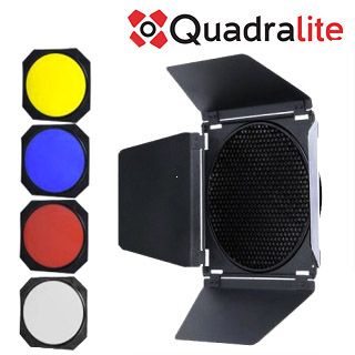Quadralite klapky + voština +  farebné filtre + difúzny filter