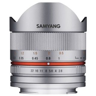 Samyang 8mm F/2,8 UMC Fish Eye II pre Sony E silver