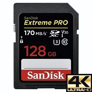 SanDisk Extreme Pro SDXC 128 GB 170 MB/s class 10 UHS-I U3 V30