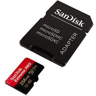 SanDisk Extreme Pro microSDXC 256 GB 200 MB/s A2 C10 V30 UHS-I U3 + SD Adaptér