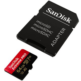 SanDisk Extreme Pro microSDXC 64 GB 170 MB/s A2 C10 V30 UHS-I U3 + SD Adaptér