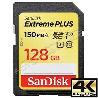 SanDisk Extreme Plus SDHC 128 GB 150 MB/s C10 V30 UHS-I U3